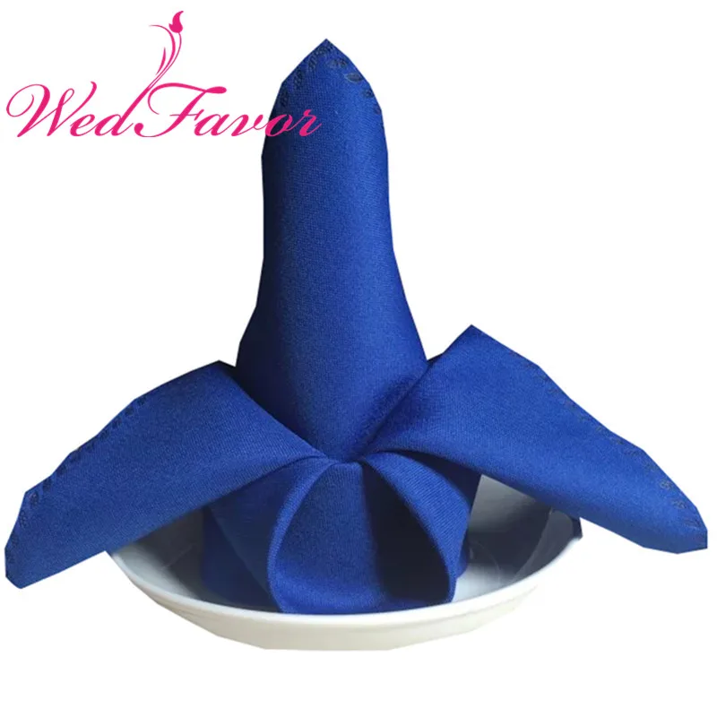 Royal Blue WedFavor 50 шт. 45x45 см Visa полиэфирные столовые салфетки для ужина, льняные носовые платки для свадебного праздника в отеле - Цвет: Royal Blue