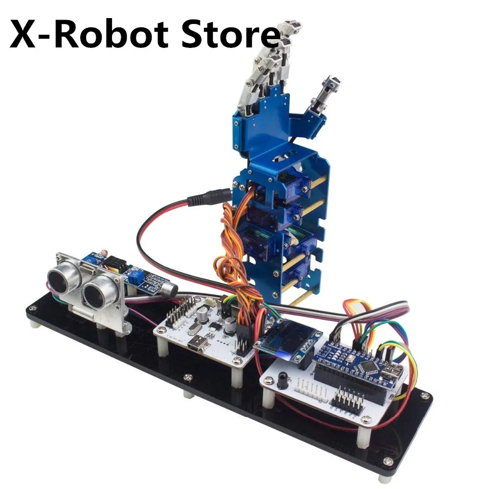 DIY 5dof Humanoid Five Finger Robot STM32 одиночный чип ультразвуковой светильник датчик Arduino