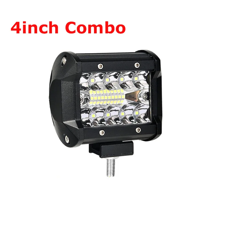 4inch 60w 1" 20" 2" 28" 3" 3-РЯД светодиодный светильник Бар Offroad 288 Вт 360 комбо луч светодиодный рабочий светильник бар 12v 24v для грузовиков, внедорожников, квадроциклов, наводненных 4WD 4x4 светодиодный бар - Цвет: 4inch 60w