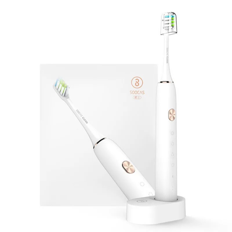 White Standard Xiaomi Soocas X3 sonic электрическая зубная щетка обновленная ультразвуковая автоматическая зубная щетка для взрослых USB перезаряжаемая Водонепроницаемая Смарт-приложение - Цвет: White Standard