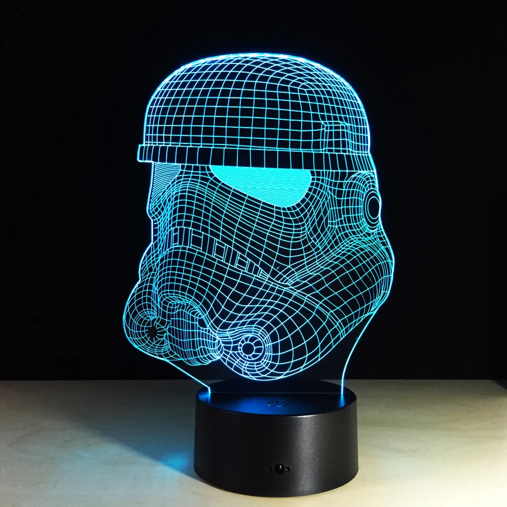 Светодиодный ночник Storm Trooper с изображением лица из Звездных войн Ночной