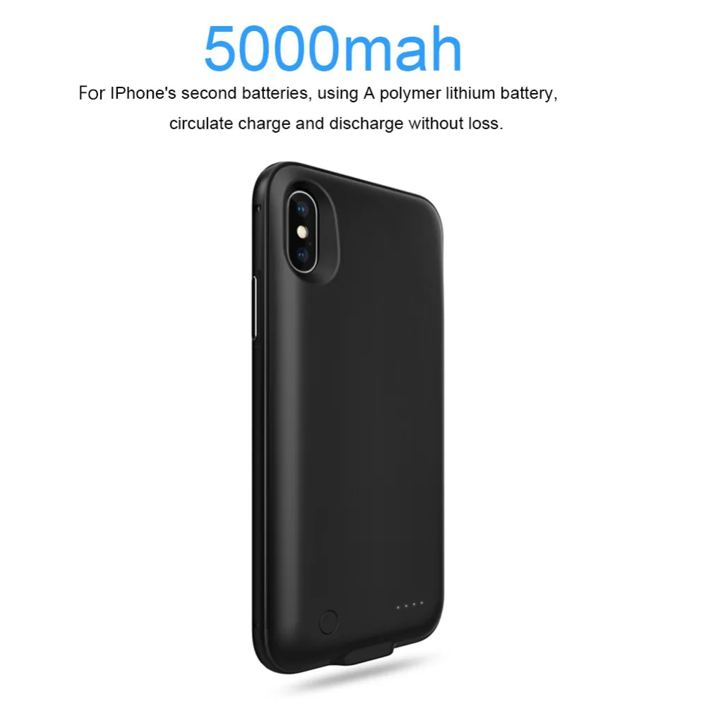 5000 мАч металлический каркас телефона батарея чехол для iPhone X батарея Зарядка чехол Чехол банк питания чехол аккумулятор внешний аккумулятор