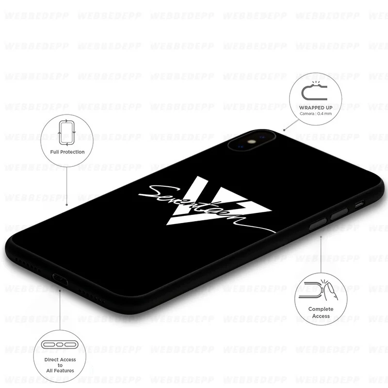 WEBBEDEPP Seventeen Bands Soft Silicone Case for iPhone 11 Pro Xr Xs Max X or 10 8 7 6 6S Plus 5 5S SE |