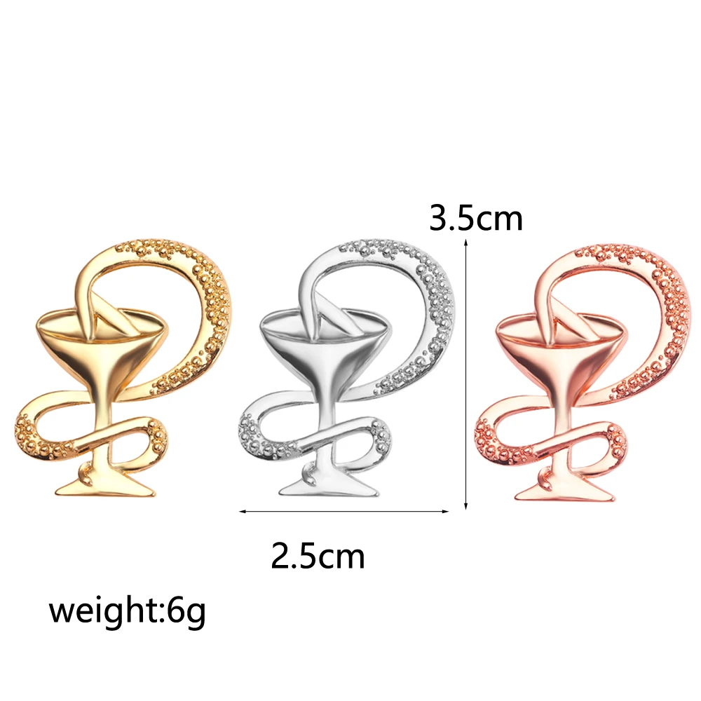 Медицинский символ стеклянный стакан для вина медсестра врач модная булавка