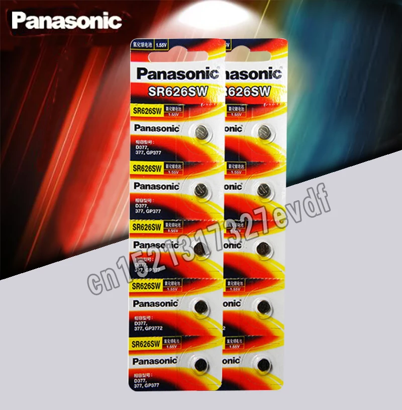 Кнопочная батарейка Panasonic SR626SW 10 шт./лот оригинальная G4 377A 377 LR626 SR66 LR66 батарейки из