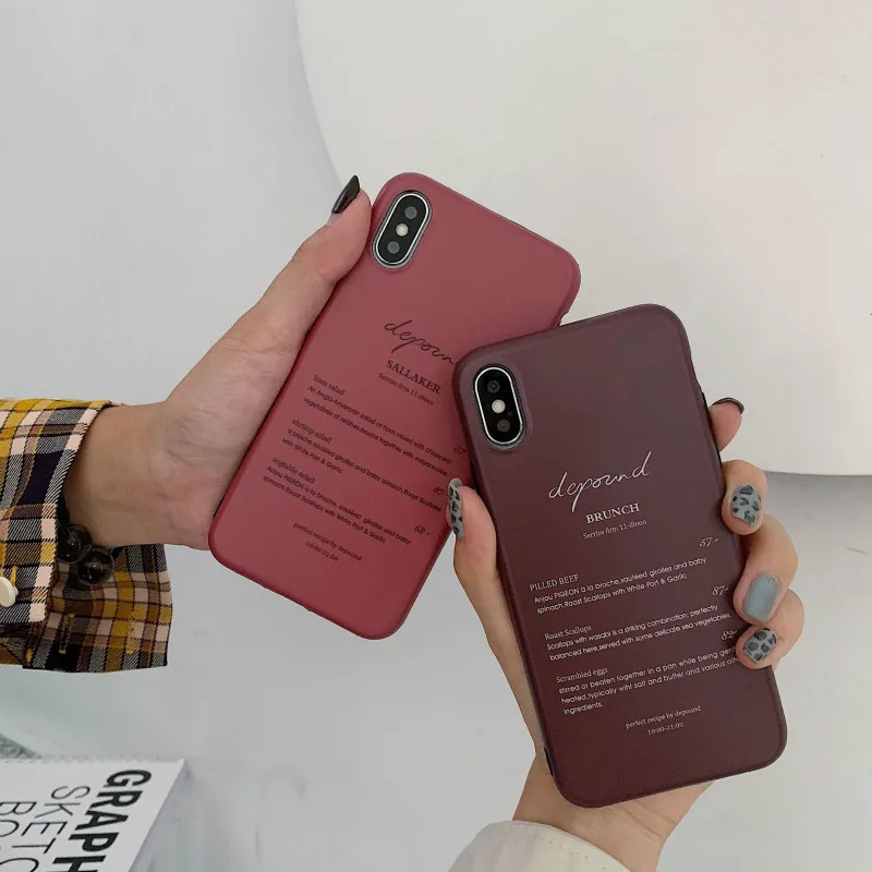 POBLU брендовые Ретро чехлы для iphone XR XS Max Модные Простые IMD TPU мягкие задней панели