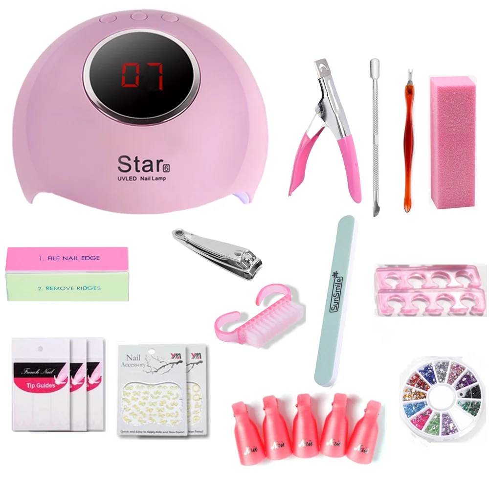 Маникюрный набор 36 Вт УФ лампа для ногтей полировщик 20000 ОБ/мин без лака клей