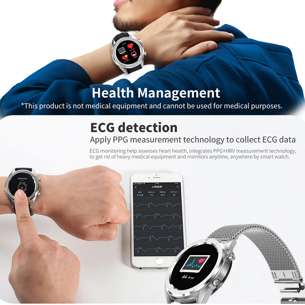 DT28 Smart Watch ECG Heart Rate Monitor Waterproof Men Womne Bluetooth Wearable Fitness Tracker Sport Wristwatch | Наручные часы