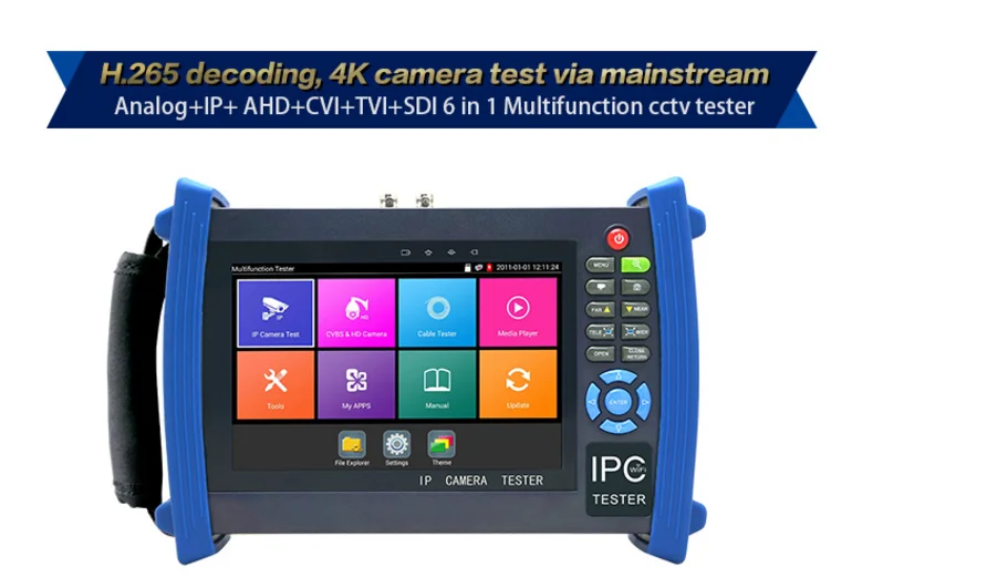 7 дюймовый тестер системы скрытого видеонаблюдения IPC 8600MOVTADHS плюс разрешение