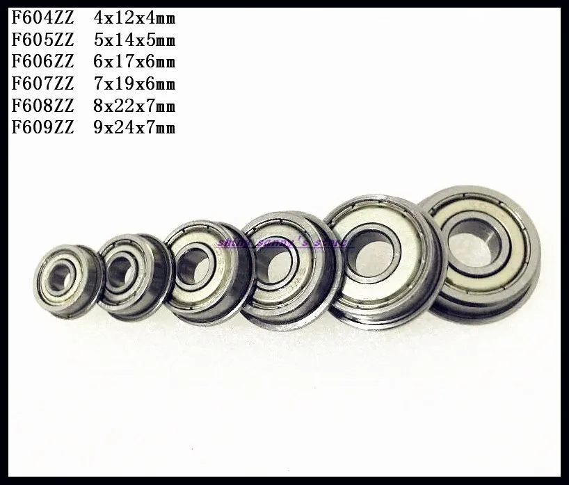 3 5 шт./лот F604ZZ F605ZZ F606ZZ F607ZZ F608ZZ F609ZZ фланцевый подшипник радиальный шариковый с