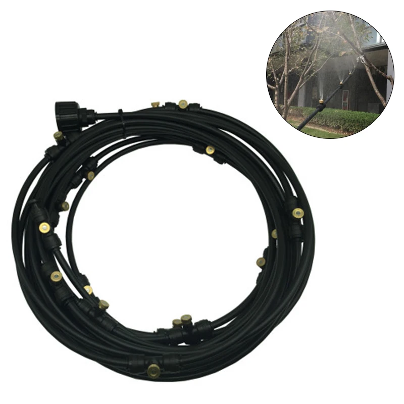 Outdoor Misting Cooling System Kit For Greenhouse Garden Patio Waterring Irrigation Mister Line 6M-18M System