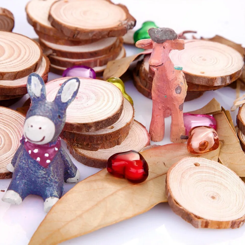 20 шт./лот диски для деревянных срезов DIY деревянные поделки лист бревен декор