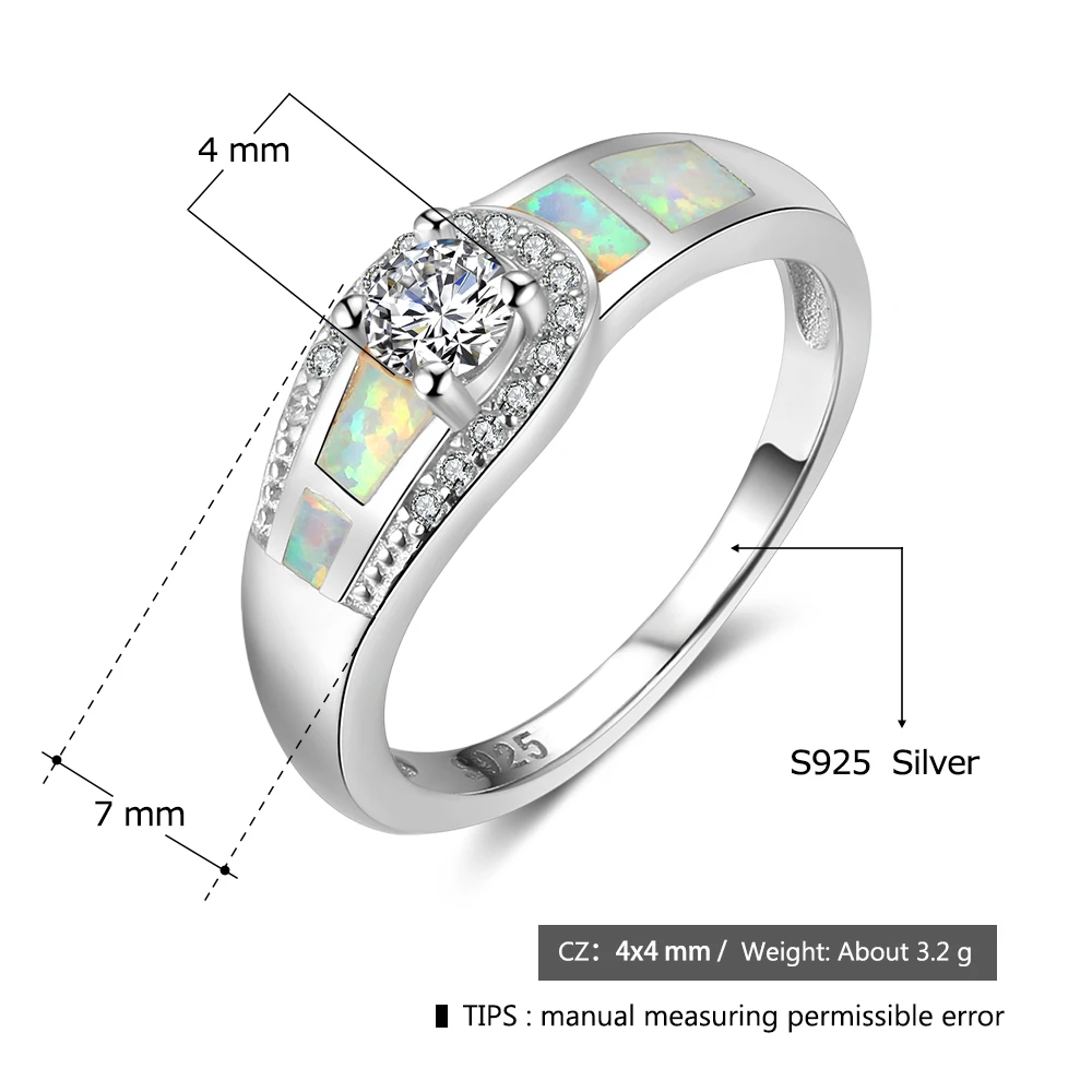 Opal Jewelry 925 Sterling Silver Ring Wedding Accessorise Romantic Style Fashion Gifts For Women ( JewelOra RI102980) | Украшения и