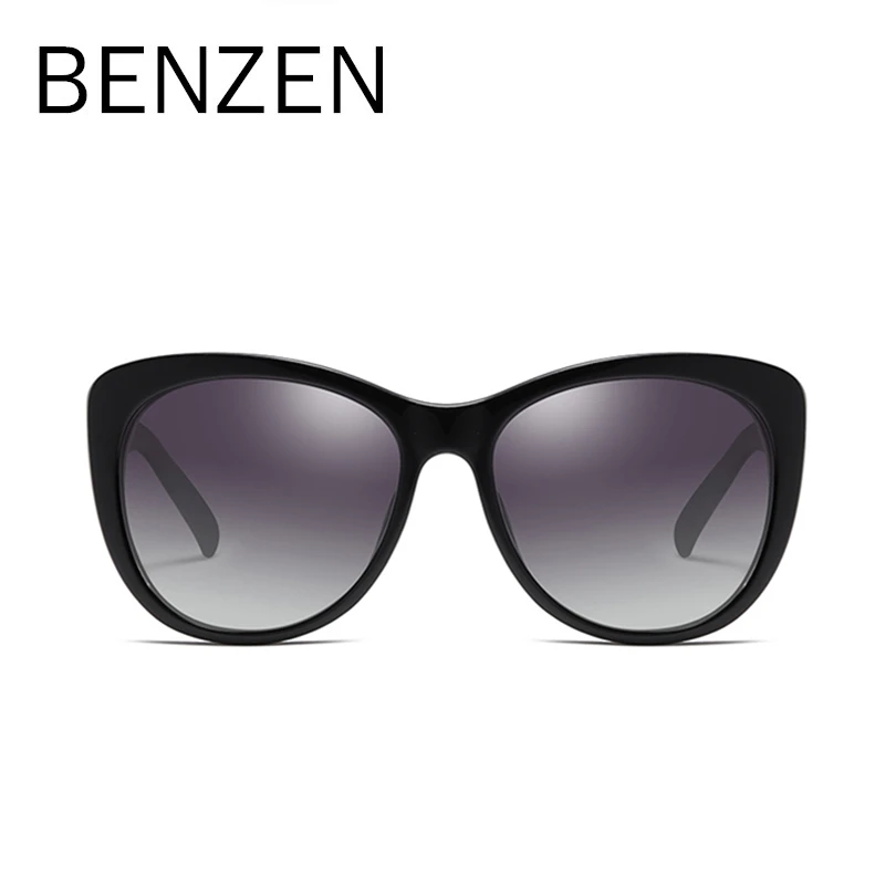 Женские солнцезащитные очки BENZEN, Ретро стиль, поляризационные, для вождения, Ретро стиль, Овальные, для девушек, с УФ защитой, чехол 6602