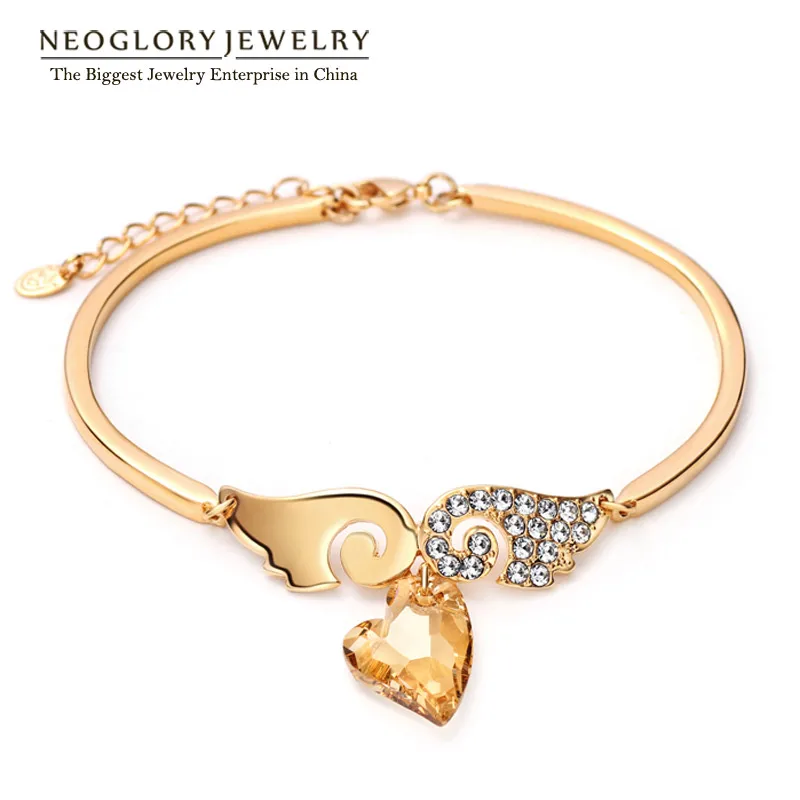 

Neoglory Austrian Crystal Auden Rhinestone Bangles Bracelets Light Yellow Gold Color for Women Jewelry 2020 He1 He-y QC
