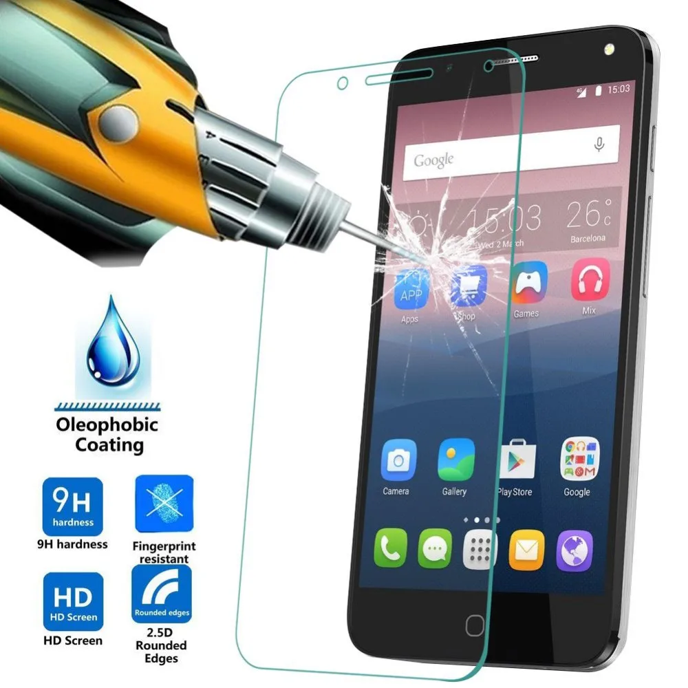 Закаленное Стекло Жесткий Телефон Экран протектор Защитная для Alcatel One Touch Pixi 3 (3.5