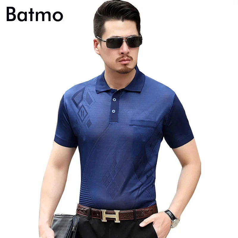 Летняя шелковая дышащая Повседневная Свободная рубашка поло с принтом 3 цвета|polo