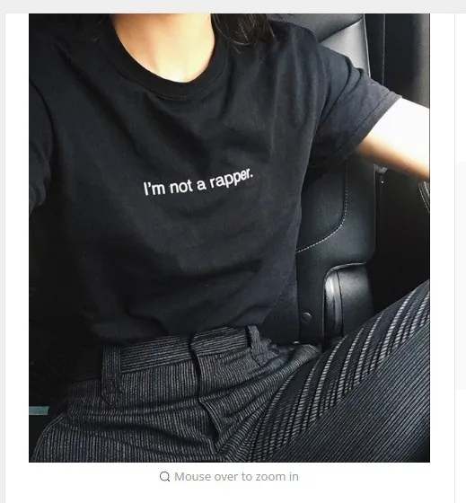 I&quotm not a rapper Unisex T shirt fashion casual girls top tees high quality t hipster hip hop tops | Женская одежда