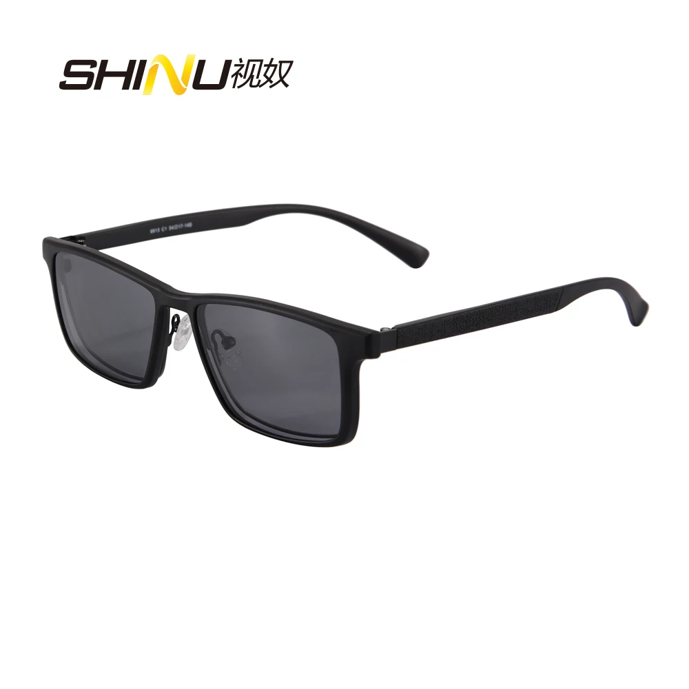 

Metal Square glasses Clip on sunglasses Polarized fashion prescription Frame Driving Night Vision Lens Dual Purpose 9913
