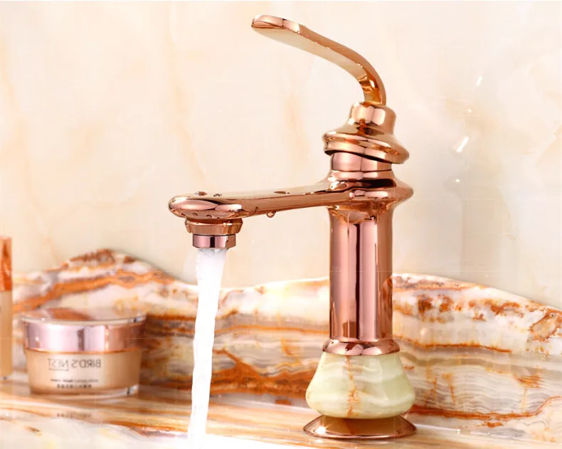 Бесплатная доставка хит продаж Твердый латунный кран для раковины розового