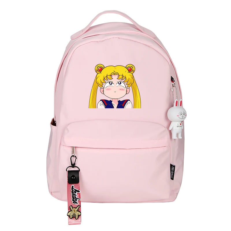 Аниме Сейлор Мун Усаги рюкзак с принтом Kawaii рюкзак для ноутбука нейлоновые школьные сумки для девочек-подростков милый рюкзак