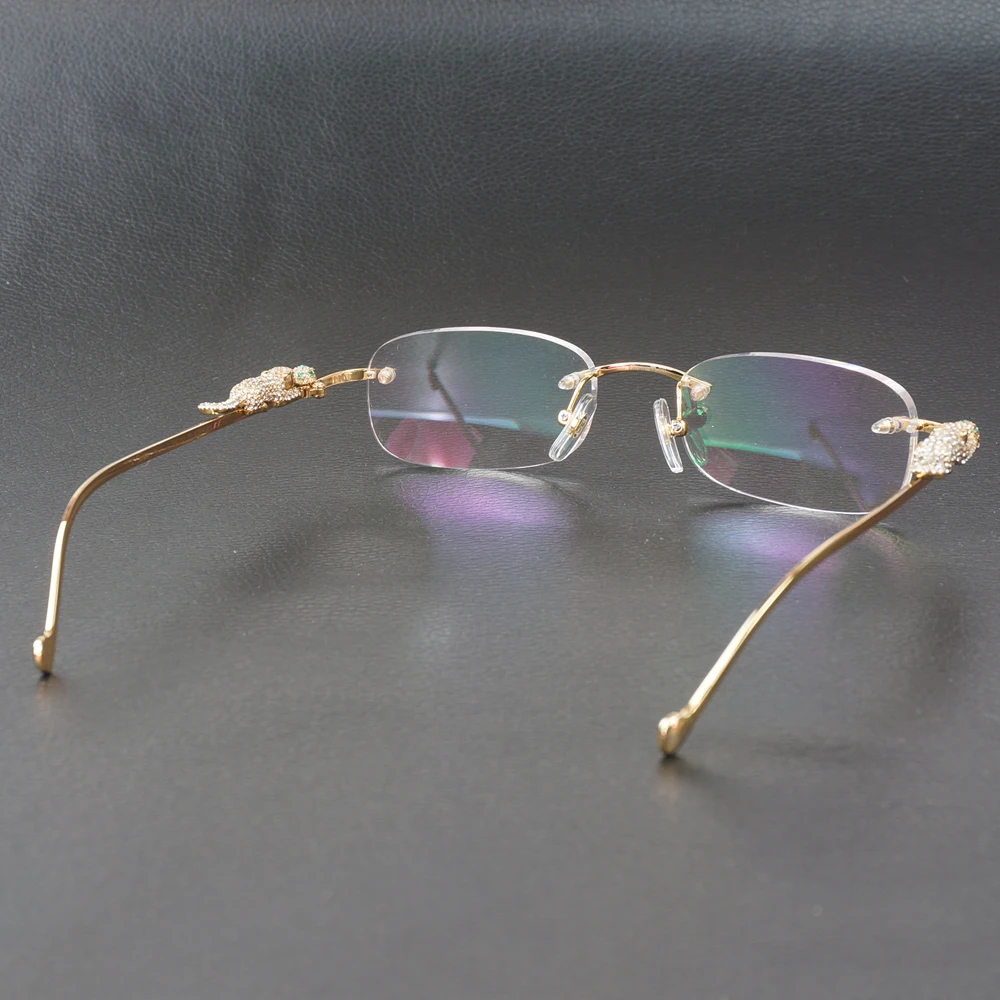 Оправа для компьютерных очков с каменной пантерой прозрачные очки украшения