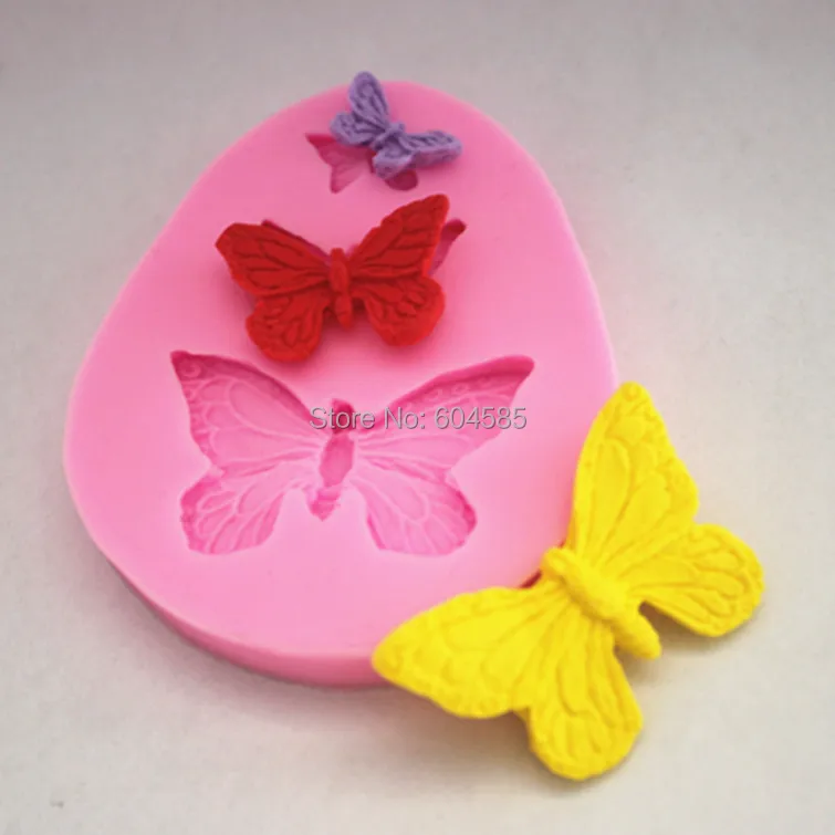3 в 1 силиконовая форма для бабочек Сахарная паста украшения тортов помадки