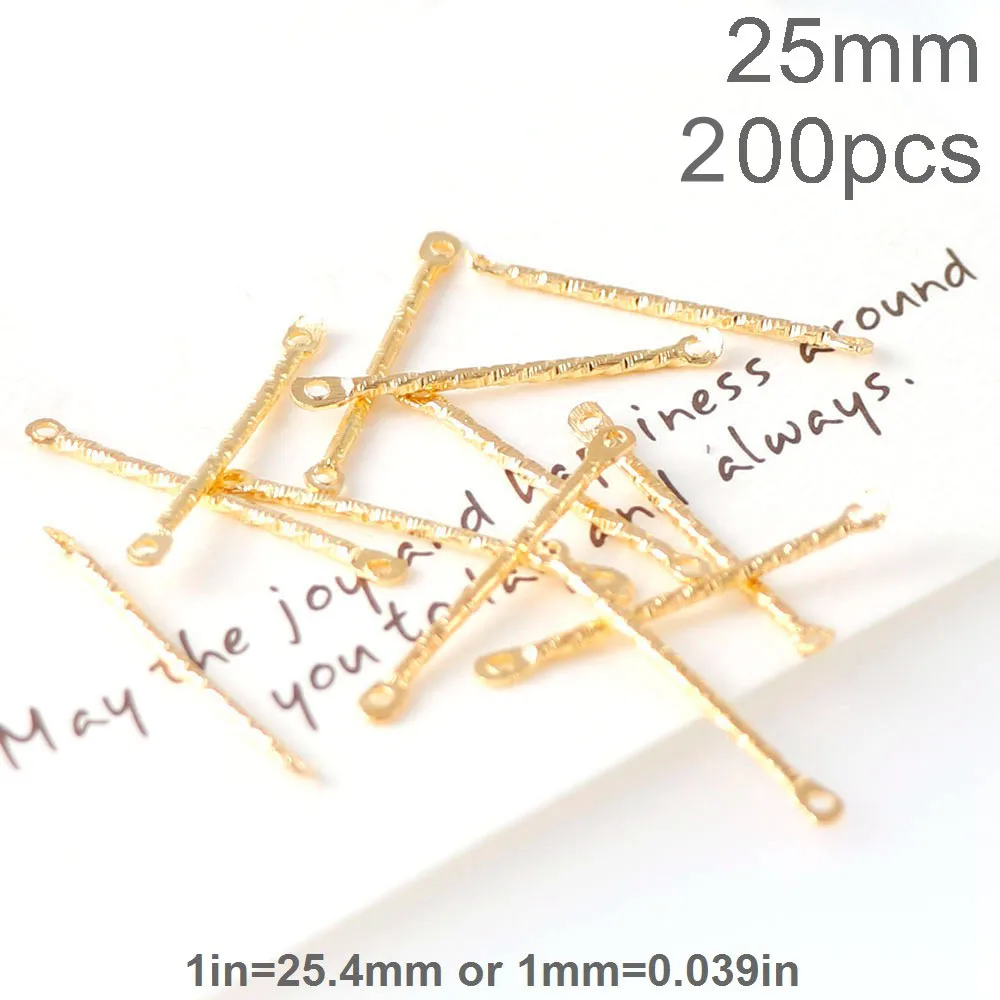Gold 25mm 200 штук 20/25/30 мм двойной цилиндр шатун витой Медь шатуны для серьг в минималистском стиле DIY серьги-клипсы - Цвет: Gold 25mm