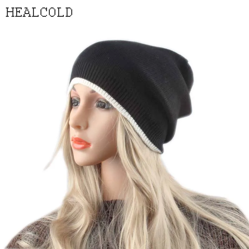 Женские вязаные шапки skullies из кашемировой шерсти в стиле пэтчворк на осень и