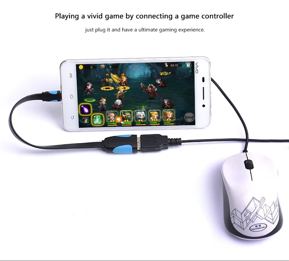 VENTION Micro USB OTG кабель адаптер для Xiaomi Redmi Note 5 Micro USB разъем для samsung S6 планшет Android USB2.0 OTG адаптер