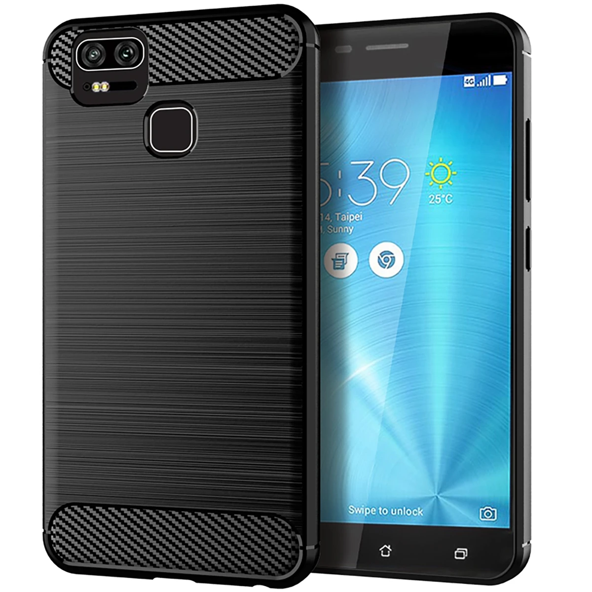 Чехол для Asus Zenfone Zoom S тонкий чехол из углеродного волокна матовый текстурный
