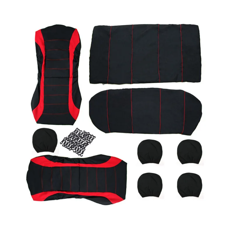 10 Pcs/Set Car Seat Covers Set for Auto with Steering Wheel+Belt Pad+Head Rests F-Best | Автомобили и мотоциклы