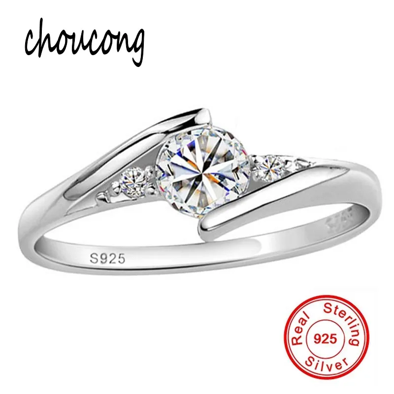 Отправка серебряного сертификата Настоящее 100% 925 Серебряное кольцо 0 5 карат CZ