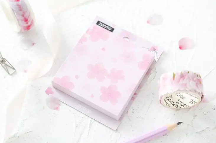 1 шт. Kawaii японский сакура палочка Примечания самоклеющиеся липкие заметки милые блокноты размещенные блокноты наклейки бумага