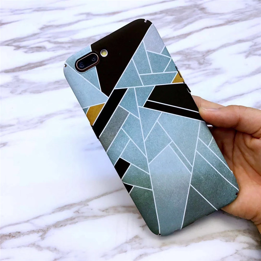 Мода красочные геометрические шить окрашенные Жесткий Чехол Для Телефона iPhone 7