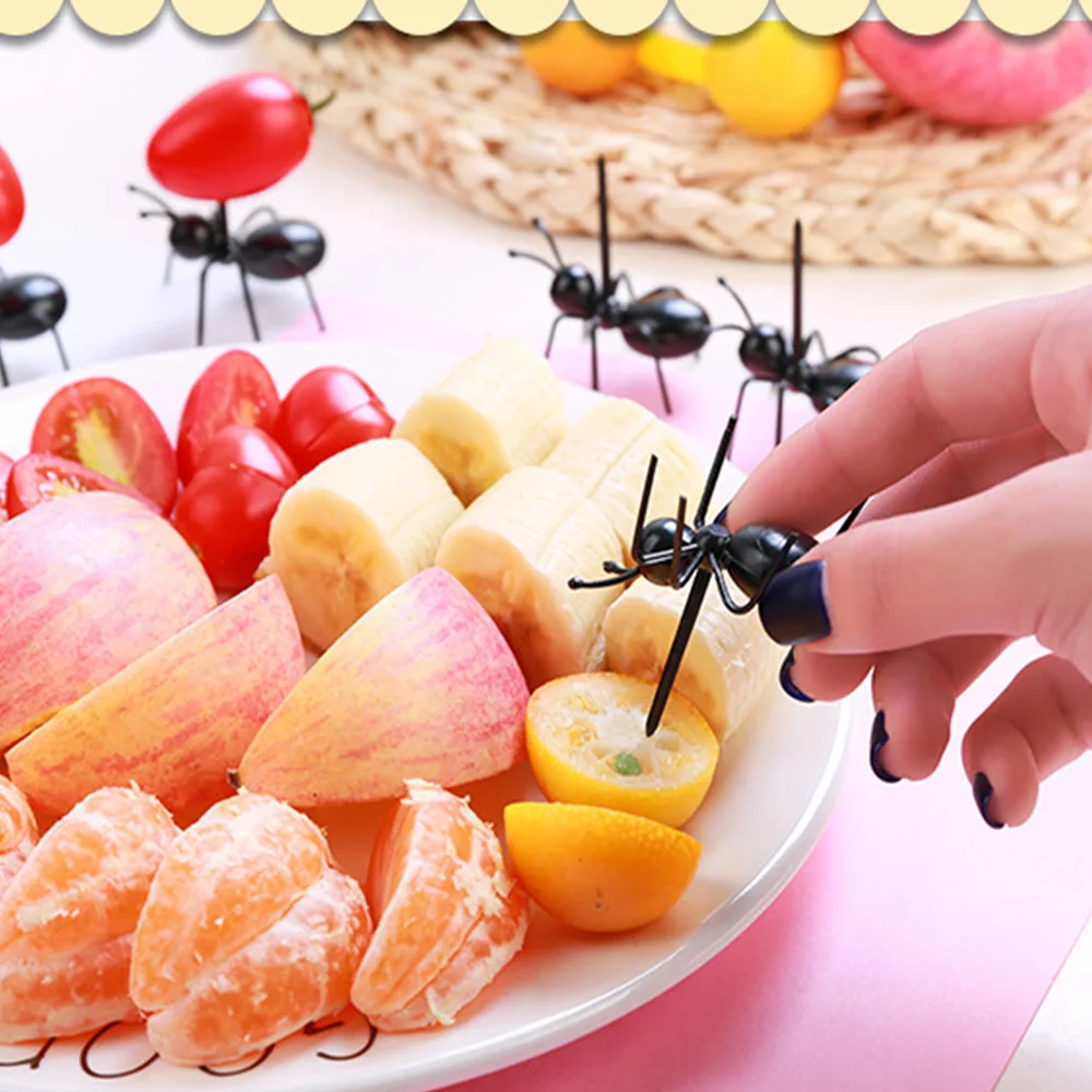 12 шт. DIY миниатюрная фруктовая вилка муравей пластиковая декоративная кухонная