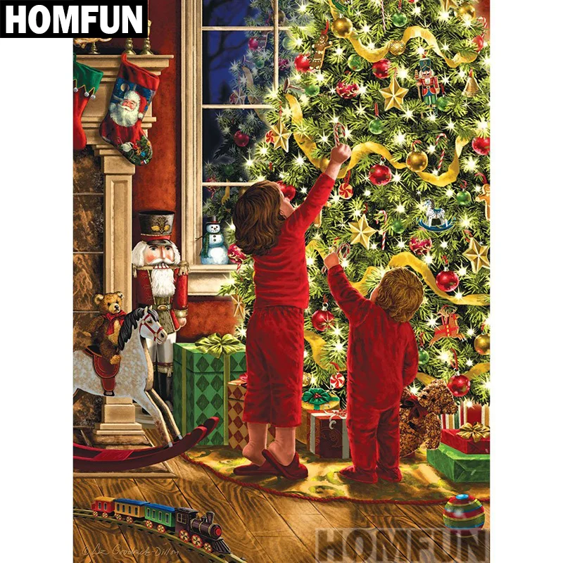 Алмазная 5D картина HOMFUN A00868 сделай сам вышивка крестиком с полными