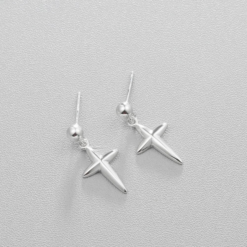 Kinitial сережки-крестики унисекс крест кулон Висячие серьги для женщин модные