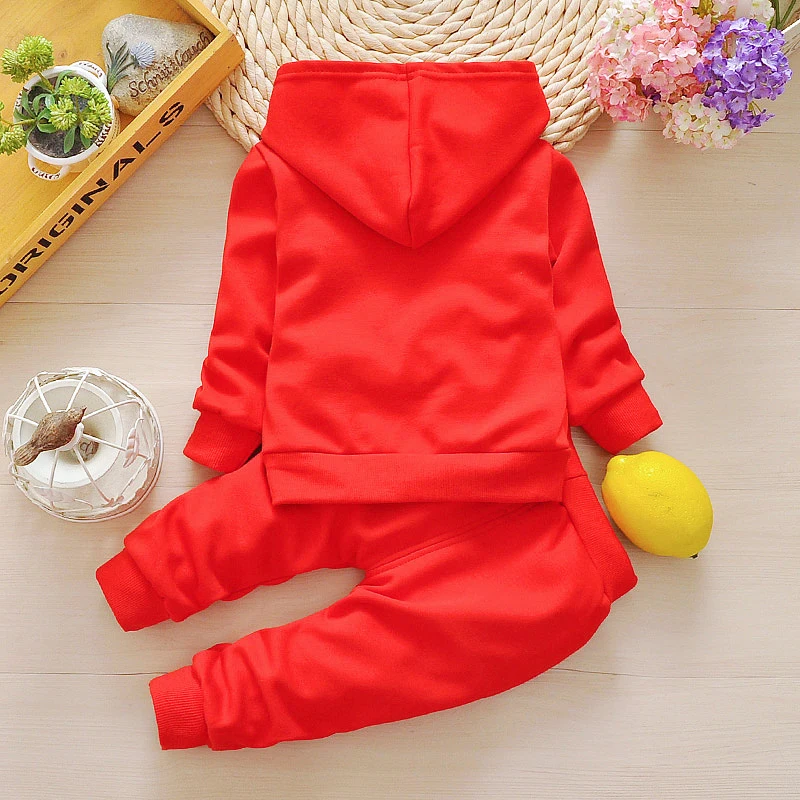 Весенний комплект одежды для девочек BibiCola толстовка с капюшоном + штаны