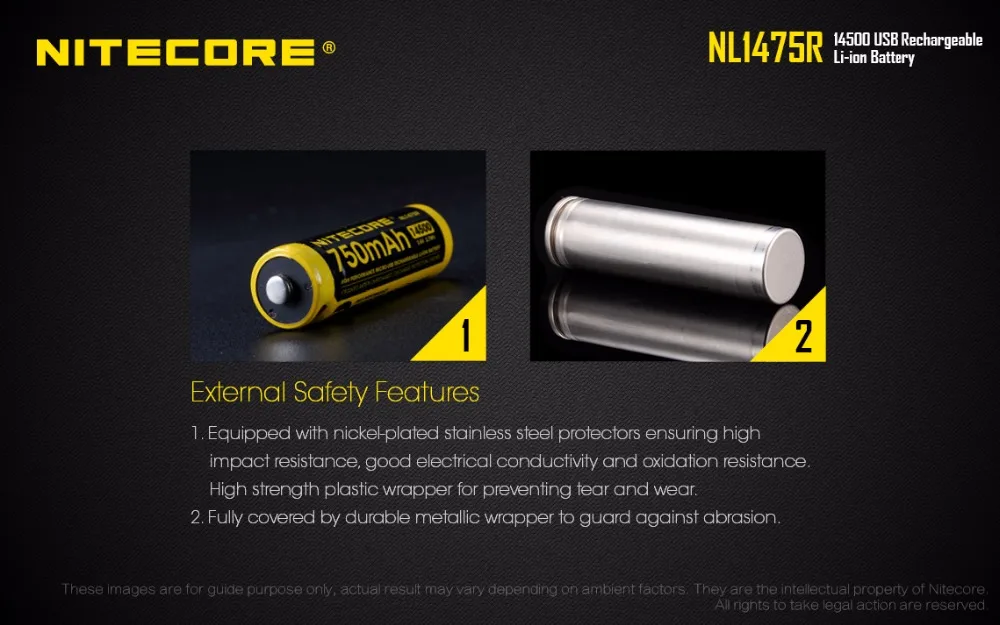 NITECORE NL1475R 1 шт. микро-зарядный порт USB аккумуляторные батареи 750 мАч 14500 3 6 В выход 2A