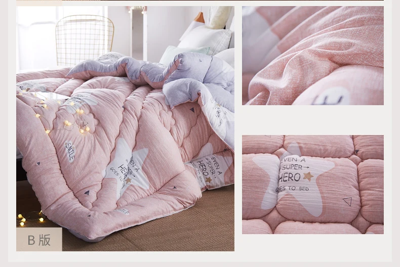 Новые зимние толстые теплые стеганые одеяла с принтом для взрослых king/twin/queen size, постельные принадлежности на весну и осень для дома, отеля, мягкое пуховое одеяло