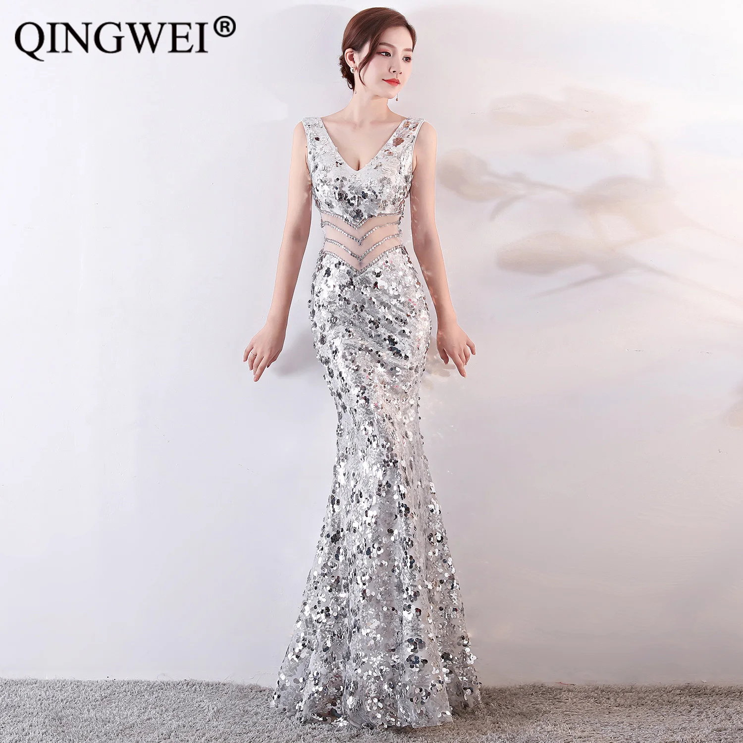 

2019 new fishtail I lady car model nightclub sexy fashion fishtail party evening dress, long dress party dress dresses
