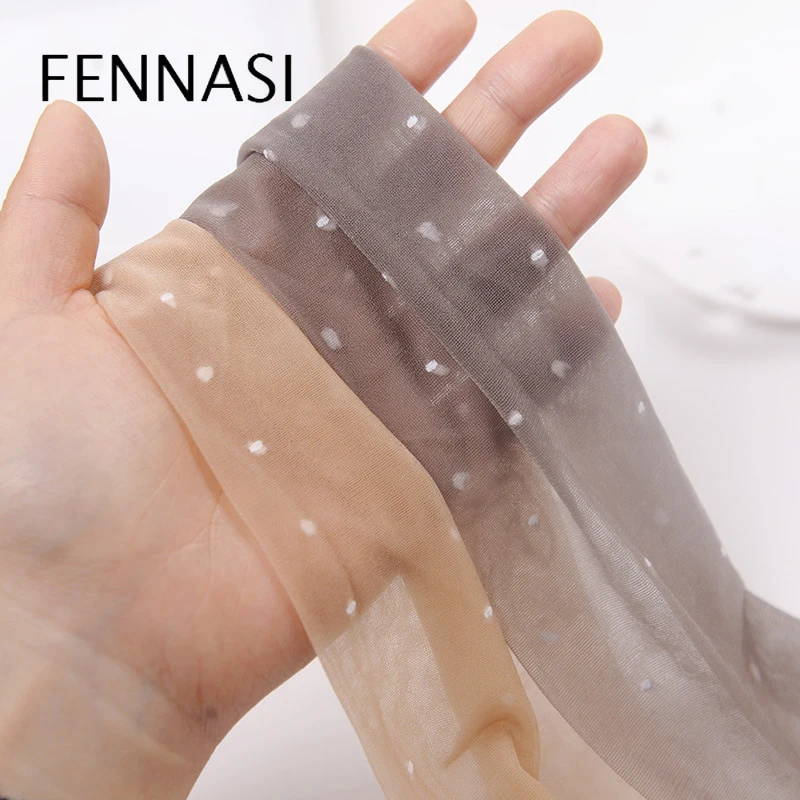 Женские тонкие пикантные нейлоновые дамские колготки FENNASI белые жаккардовые в