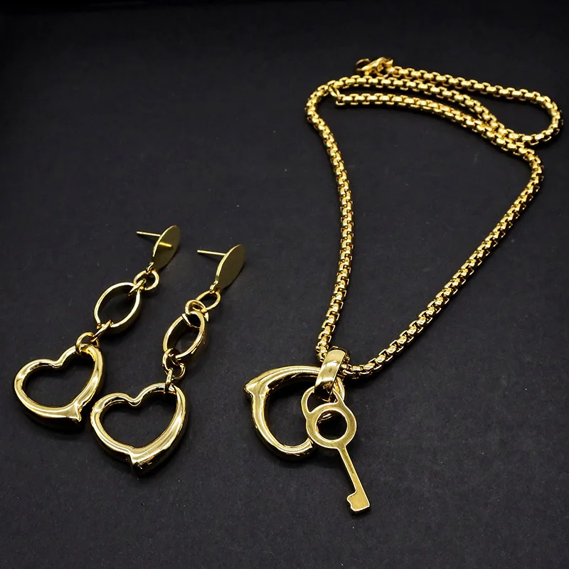 Женский комплект украшений AMUMIU из колье с подвеской и замком серьги чокер цвета