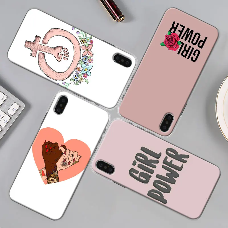 Эстетика Минимальный «Girl power» и женских чехол для телефона для Apple iPhone X XR 7 8 плюс 6 6s плюс XS MAX 11 Pro Max SE чехол для телефона Coque