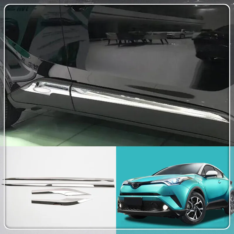 Для Toyota C-HR CHR нержавеющая сталь Боковая дверь автомобиля кузова молдинг полоски декоративное покрытие отделка автомобиля аксессуары