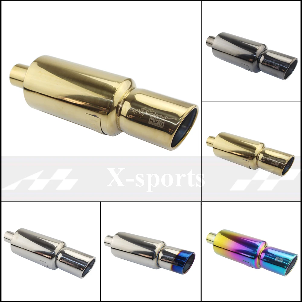 

Car Motorbike Exhaust System Exhaust Pipe Muffler Tip Universal Stainless Steel ID 51MM 57MM 63MM Outlet 89mm Silencer Tail Pipe