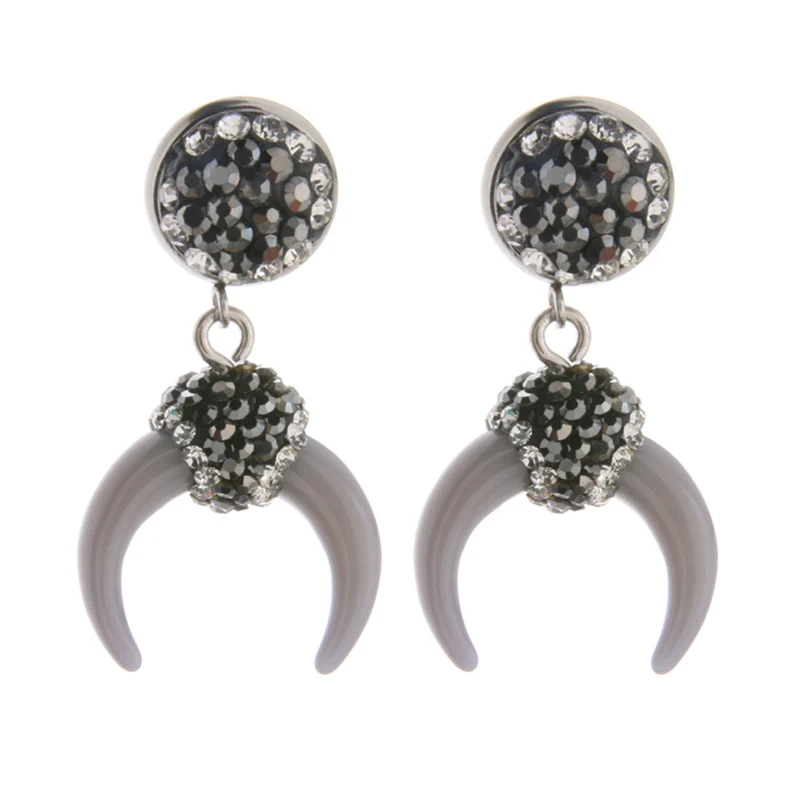 NeeFu WoFu серьги рога Стразы Обруч из смолы большие для женщин панк большой букле