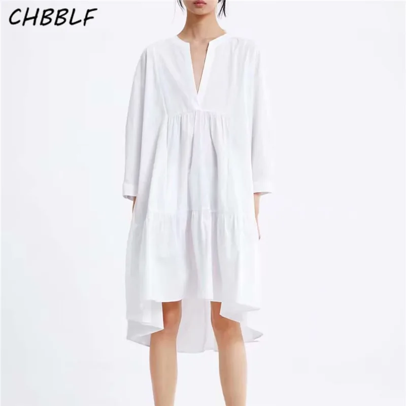 Женское платье с V образным вырезом длинным рукавом|Женские платья| |