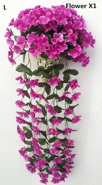 Purple L Красочные искусственные шелковые фиолетовые плюща Висячие Цветы для гирлянды настенные Висячие растения Свадебная вечеринка домашний сад балкон украшения - Цвет: Purple L